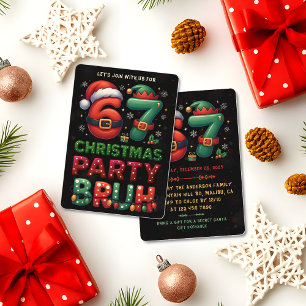 67 Meme Six Seven Bruh Lustiges Weihnachten 6 7 Einladung