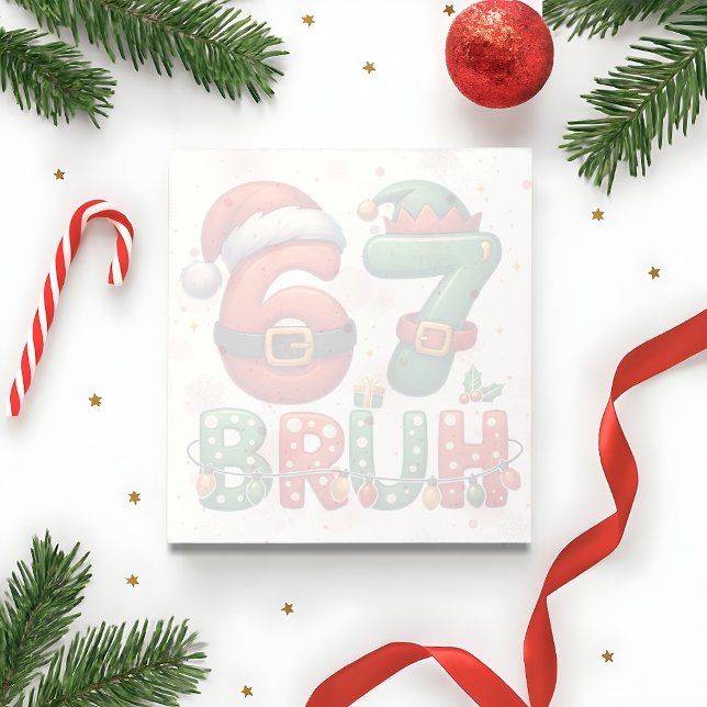 67 Meme Six Seven Bruh Lustiges Weihnachten 6 7 Notizblock (Von Creator hochgeladen)