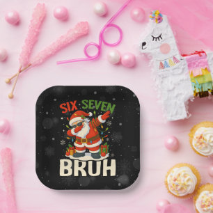 67 Meme Six Seven Bruh Lustiges Weihnachten 6 7 Pappteller