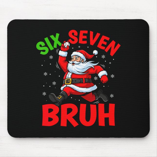 67 Meme Six Seven Bruh Santa Baseball Funny Christ Mousepad (Vorne)