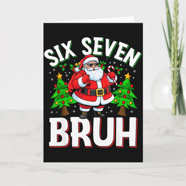 67 Meme Six Seven Bruh Santa Funny Christmas Kids  Karte (Vorderseite)
