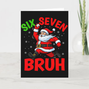67 Meme Six Seven Bruh Weihnachtsmann Baseball Lus Karte