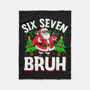 67 Meme Six Seven Bruh Weihnachtsmann Lustiges Wei Fleecedecke