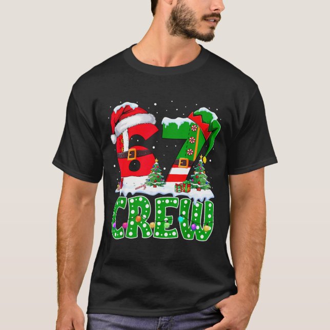 67 Meme Six Seven Christmas Crew Xmas Lights Famil T-Shirt (Vorderseite)