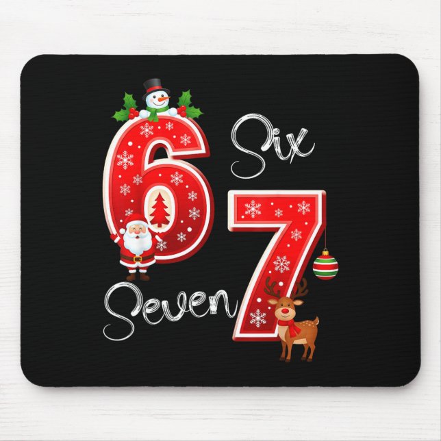 67 Meme Six Seven Christmas Pajamas For Women Men  Mousepad (Vorne)