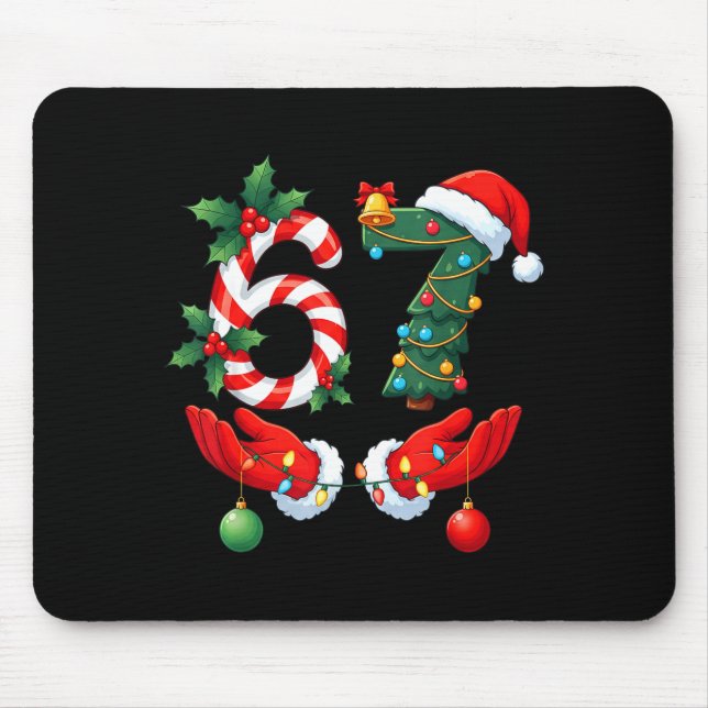 67 Meme Six Seven Christmas Pajamas For Women Men  Mousepad (Vorne)