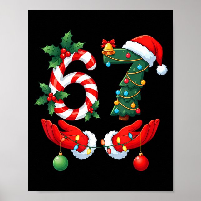 67 Meme Six Seven Christmas Pajamas For Women Men  Poster (Vorne)