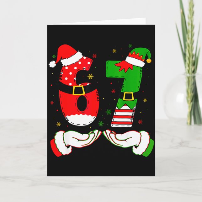 67 Meme Six Seven Christmas Shirt Kids Women Men B Karte (Vorderseite)