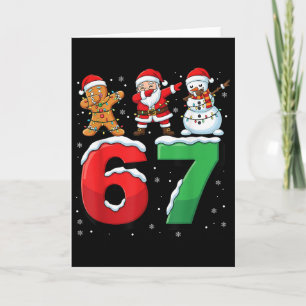 67 Meme Six Seven Dabbing Santa 6 7 Lustiger Weihn Karte
