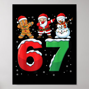 67 Meme Six Seven Dabbing Weihnachtsmann 6 7 Lusti Poster