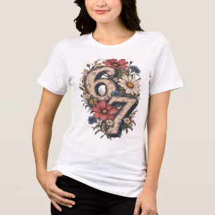 67 Meme Six Seven Damen T-Shirt Lustig 6-7 Vira Tri-Blend Shirt