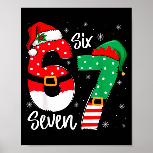 67 Meme Six Seven For Kids Women Men Boys Girls Ch Poster (Vorne)