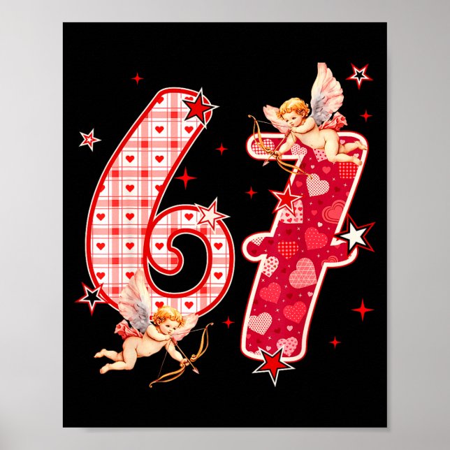 67 Meme Six Seven For Kids Women Men Boys Girls Va Poster (Vorne)