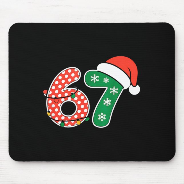 67 Meme Six Seven Funny Christmas 6 7 Meme Men Wom Mousepad (Vorne)