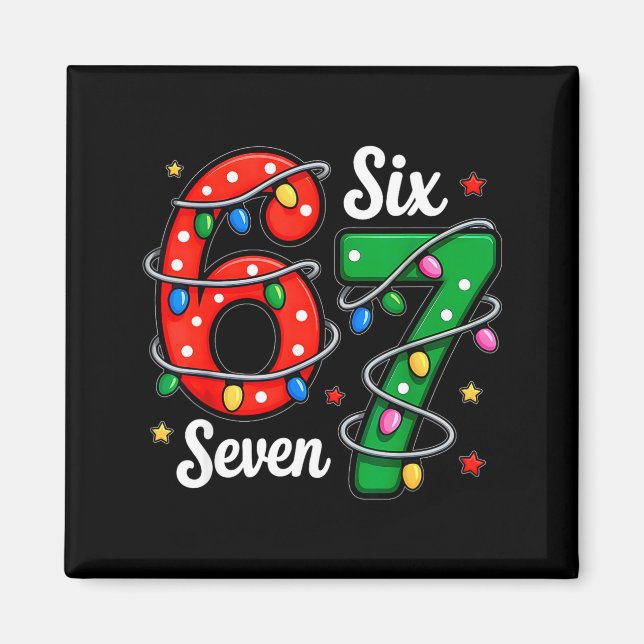 67 Meme Six Seven Funny Christmas Pajamas Boys Gir Magnet (Vorne)