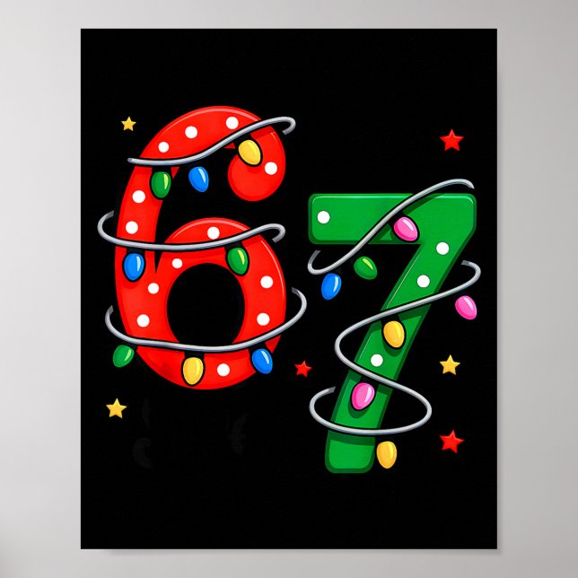 67 Meme Six Seven Funny Christmas Pajamas Boys Gir Poster (Vorne)