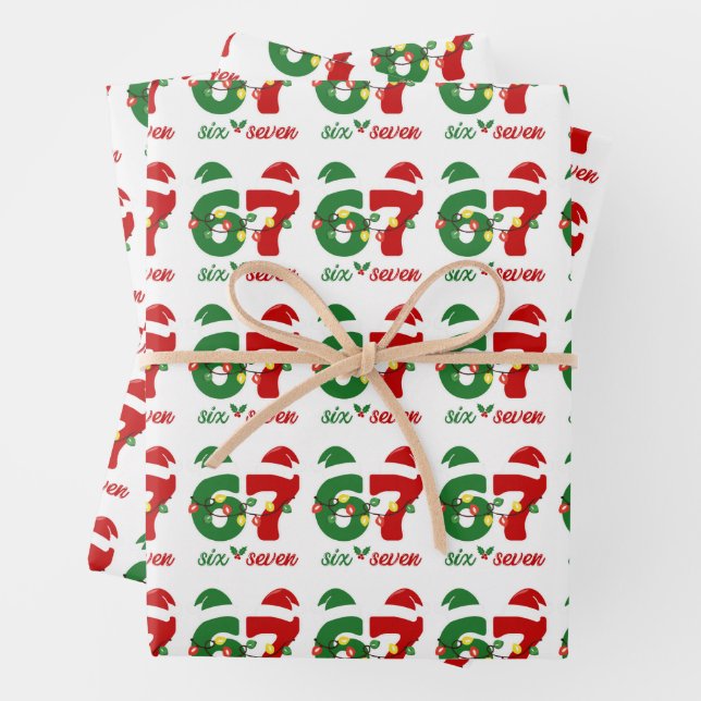 67 Meme Six Seven Gen Alpha Christmas  Geschenkpapier Set (Beispiel)