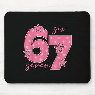 67 Meme Six Seven Gen Alpha Slang Süß Pink 6 7 Gi Mousepad