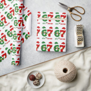 67 Meme Six Seven Gen Alpha Weihnachten Geschenkpapier