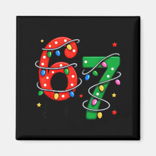 67 Meme Six Seven Lustige Weihnachts-Pyjamas Junge Magnet