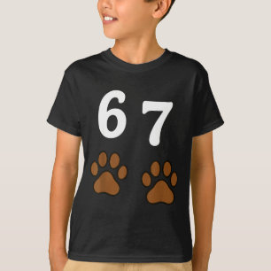 67 Meme Six Seven Lustiger Hundepfote T-Shirt
