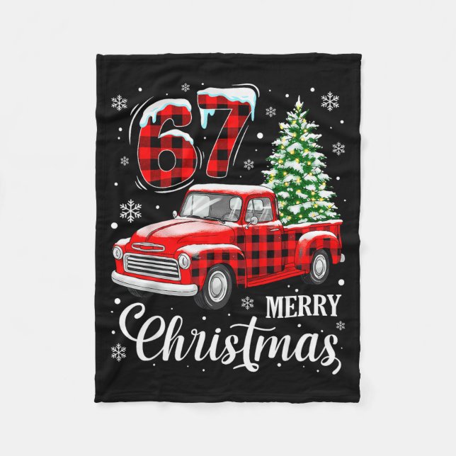 67 Meme Six Seven Lustiger Weihnachts-Meme-Slang F Fleecedecke (Vorderseite)