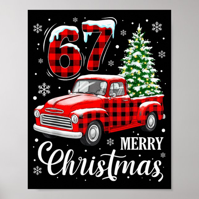 67 Meme Six Seven Lustiger Weihnachts-Meme-Slang F Poster (Vorne)