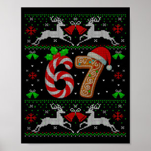 67 Meme Six Seven Lustiges Hässliches Weihnachten  Poster
