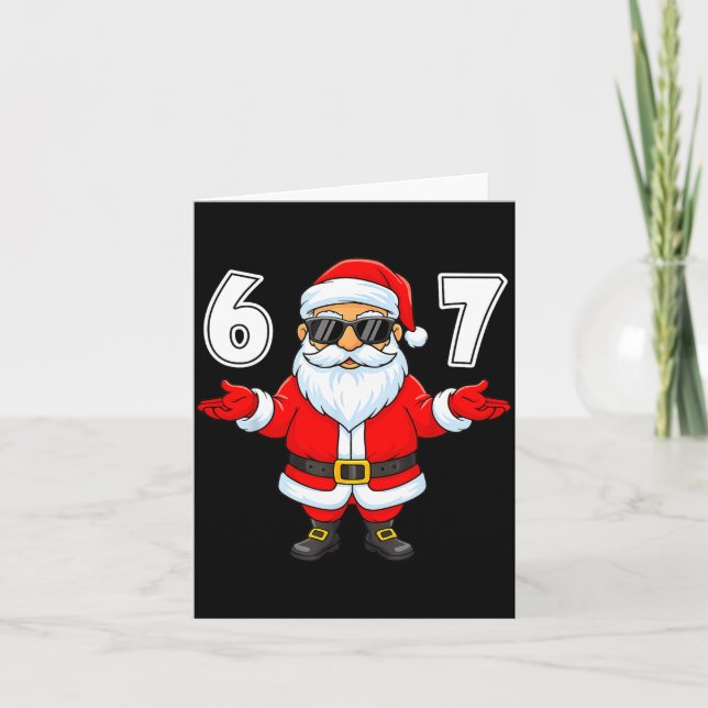 67 Meme Six Seven Number 6 7 Funny Santa Xmas Chri Karte (Vorderseite)