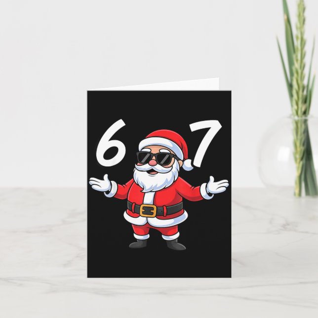 67 Meme Six Seven Number 6 7 Santa Xmas Christmas  Karte (Vorderseite)