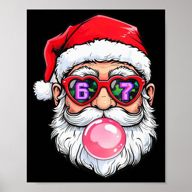 67 Meme Six Seven Nummer 6-7 6 7 Lustiger Santa We Poster (Vorne)