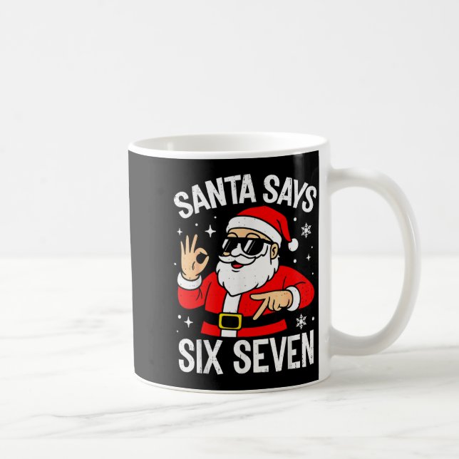 67 Meme Six Seven Santa Funny Christmas Gen Z Alph Kaffeetasse (Rechts)