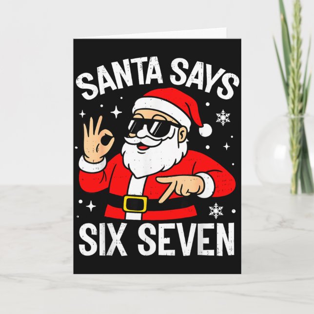 67 Meme Six Seven Santa Funny Christmas Gen Z Alph Karte (Vorderseite)