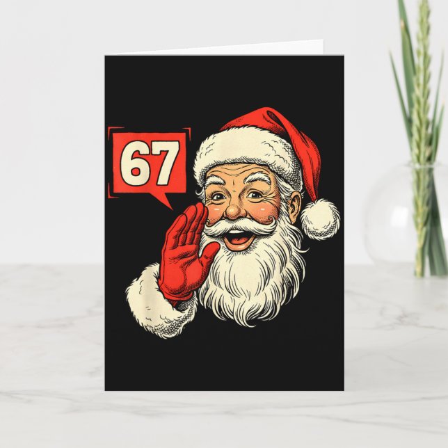 67 Meme Six Seven Santa Funny Christmas Gen Z Alph Karte (Vorderseite)