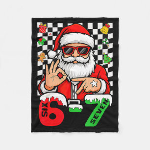 67 Meme Six Seven Santa Weihnachten Männer Frauen Fleecedecke