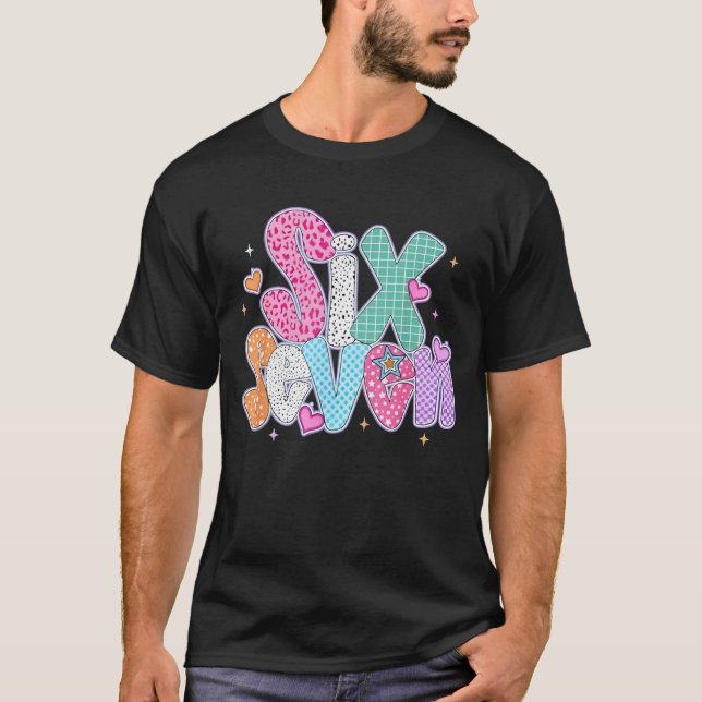 67 Meme six Seven Shirt 6 7 Funny Women Girls Kids (Vorderseite)