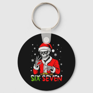 67 Meme Six Seven Skelett Weihnachtsmann Lustiges Schlüsselanhänger