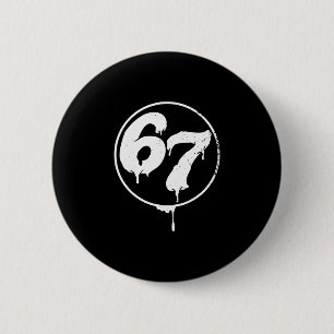 67 Meme Six Seven Urne Graffiti-Stil Button