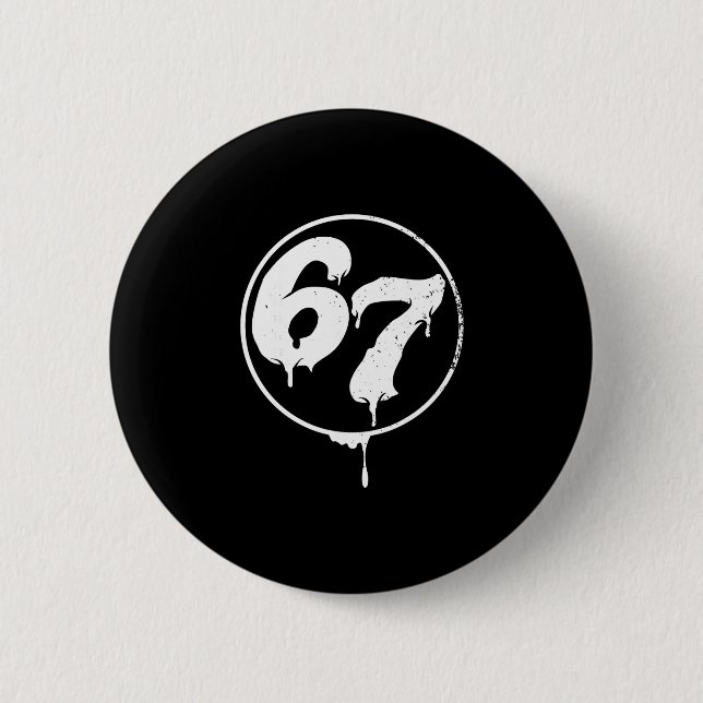 67 Meme Six Seven Urne Graffiti-Stil  Button (Vorderseite)