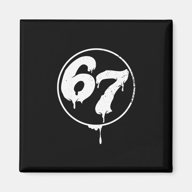 67 Meme Six Seven Urne Graffiti-Stil  Magnet (Vorne)