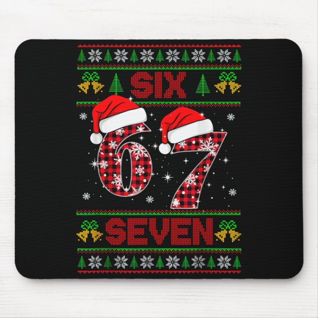 67 Meme Six Seven Weihnachts hässlicher Pullover f Mousepad (Vorne)
