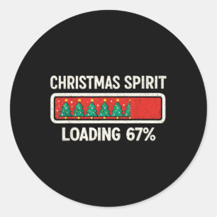 67 Meme Six Seven Weihnachtsgeist lädt Gen Z A Runder Aufkleber