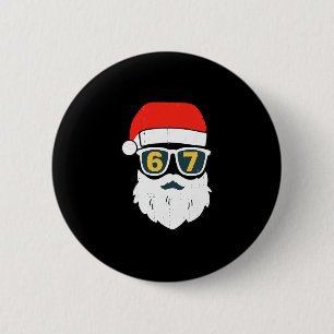 67 Meme Six Seven Weihnachtsmann Gesicht Kinder Mä Button