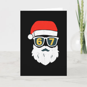 67 Meme Six Seven Weihnachtsmann-Gesicht Kinder Mä Karte