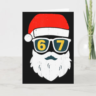 67 Meme Six Seven Weihnachtsmann-Gesicht Kinder Mä Karte