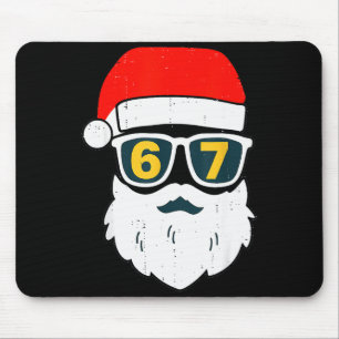 67 Meme Six Seven Weihnachtsmann-Gesicht Kinder Mä Mousepad