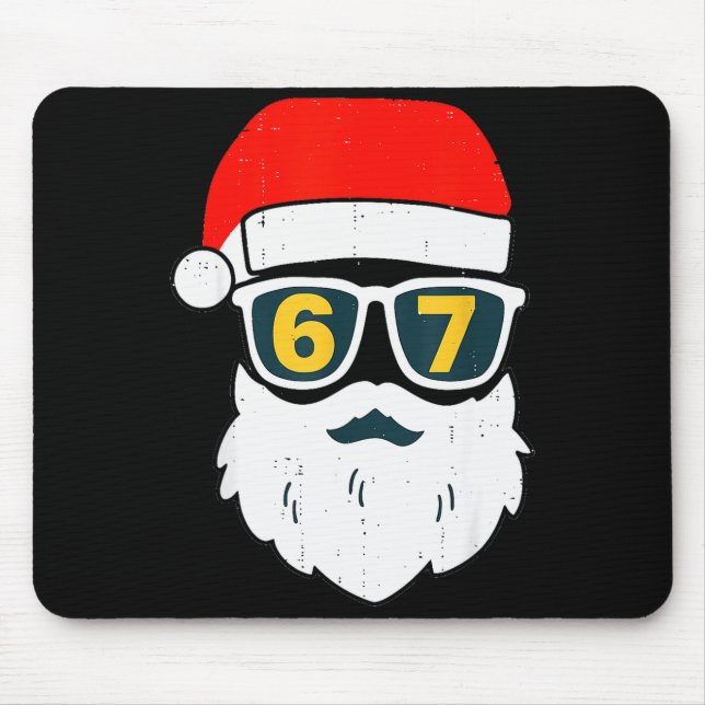 67 Meme Six Seven Weihnachtsmann-Gesicht Kinder Mä Mousepad (Vorne)