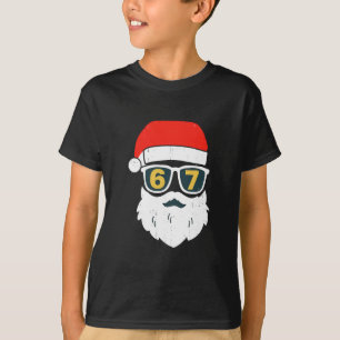 67 Meme Six Seven Weihnachtsmann Gesicht Kinder Mä T-Shirt