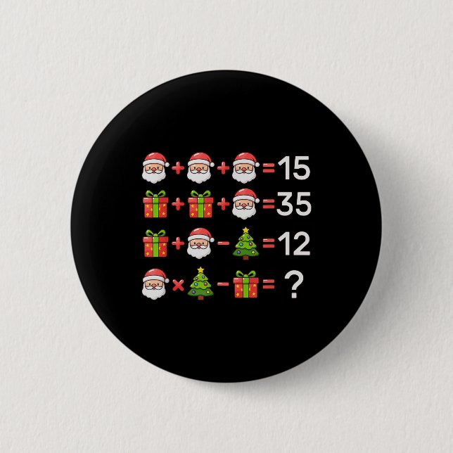 67 Meme Six Seven Weihnachtsmathematik-Gleichung X Button (Vorderseite)