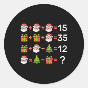 67 Meme Six Seven Weihnachtsmathematik-Gleichung X Runder Aufkleber